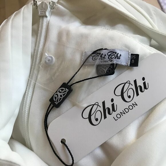 NWT Chi Chi London White Lace Leta Mini Dress Size 8 - Picture 4 of 4